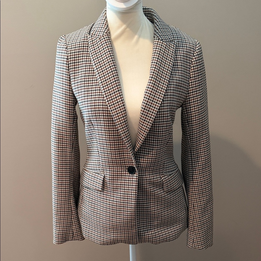 H&M Black and White Checkered Blazer